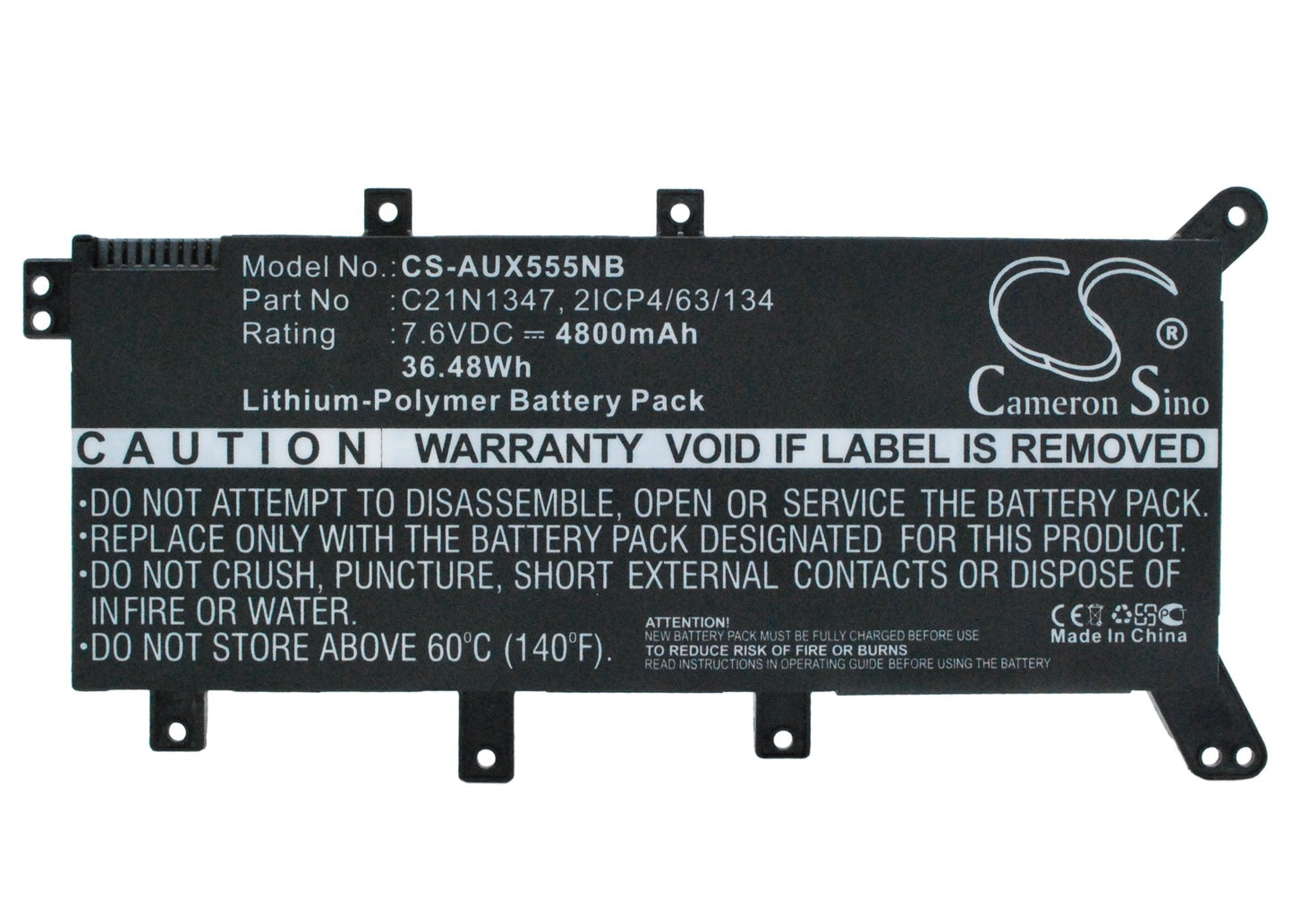 Replacement Battery for Asus A555 – Notebook, Laptop – 4800mAh / 36.48Wh / 7.6V