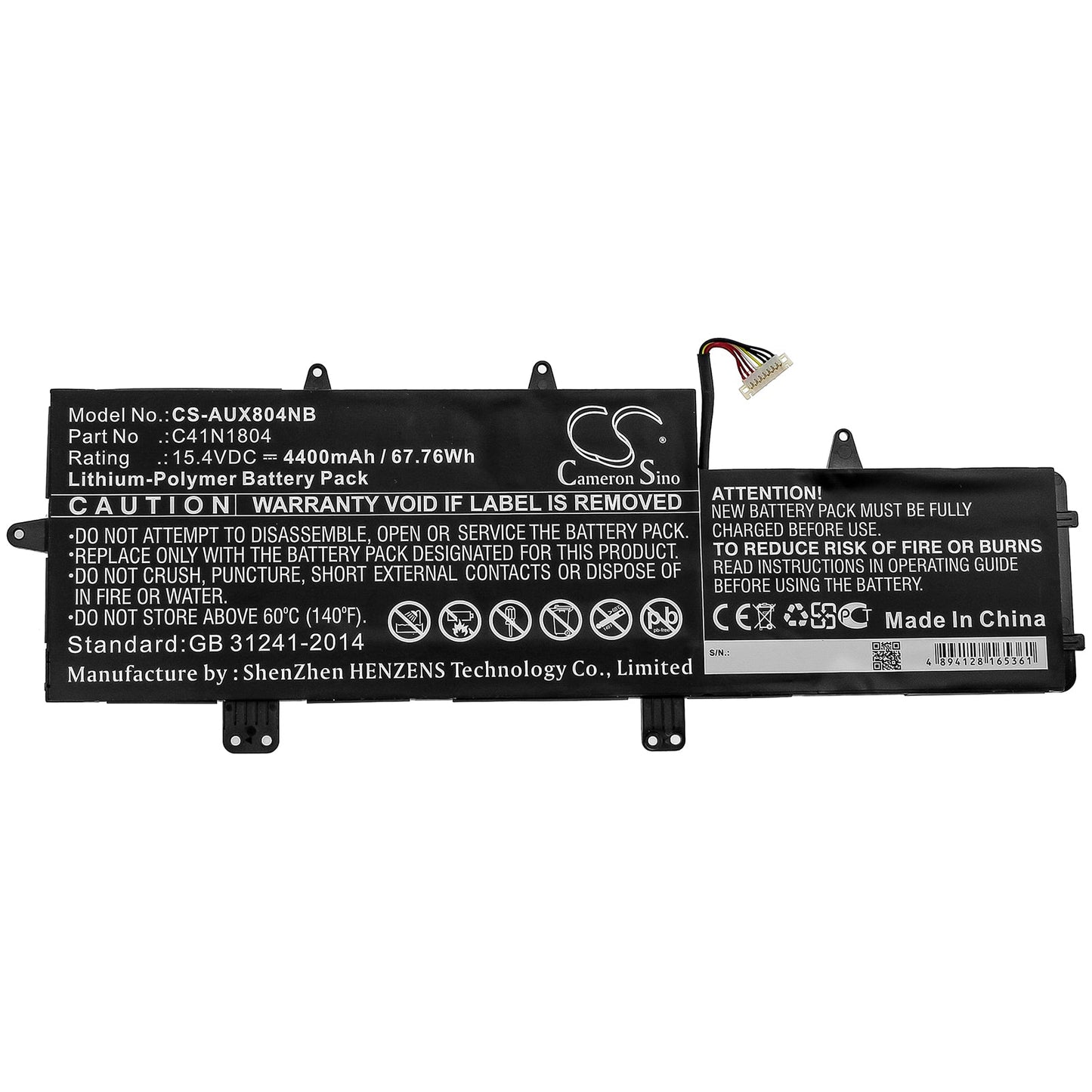 Replacement Battery for Asus UX450FD-1A – Notebook, Laptop – 4400mAh / 67.76Wh / 15.4V