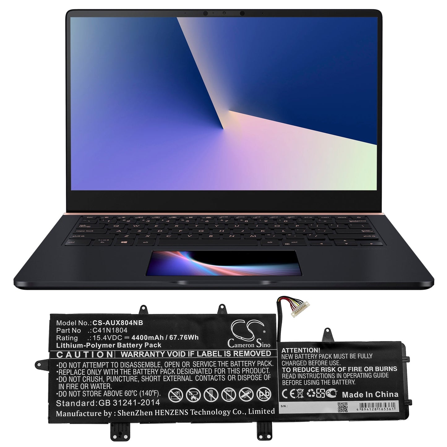Replacement Battery for Asus UX450FD-1A – Notebook, Laptop – 4400mAh / 67.76Wh / 15.4V
