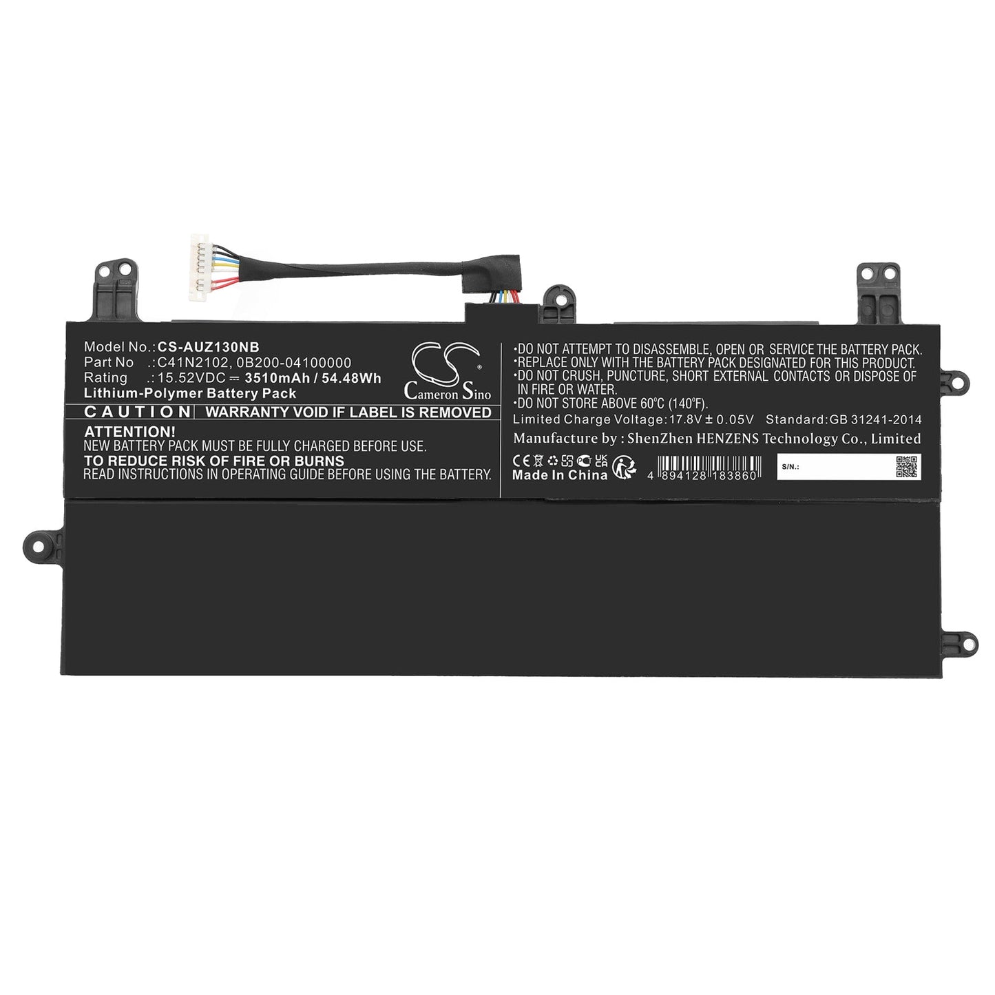 Replacement Battery for Asus GZ301 – Notebook, Laptop – 3510mAh / 54.48Wh / 15.52V