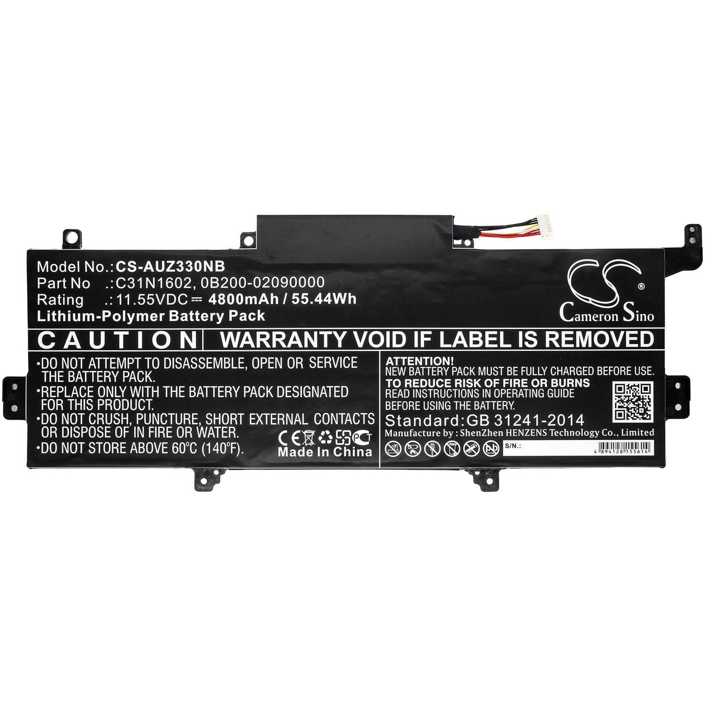 Replacement Battery for Asus UX330UA – Notebook, Laptop – 4800mAh / 55.44Wh / 11.55V