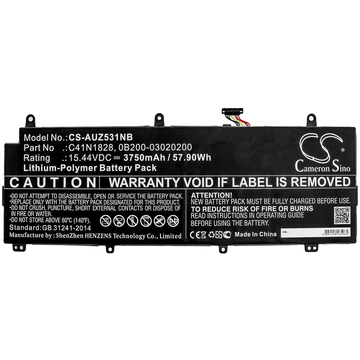 Replacement Battery for Asus GX531GV – Notebook, Laptop – 3750mAh / 57.90Wh / 15.44V
