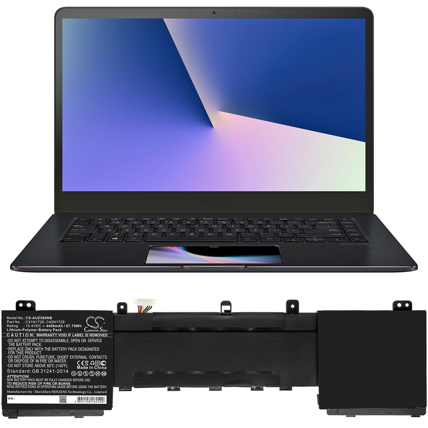 Replacement Battery for Asus 5500VE – Notebook, Laptop – 4400mAh / 67.76Wh / 15.4V
