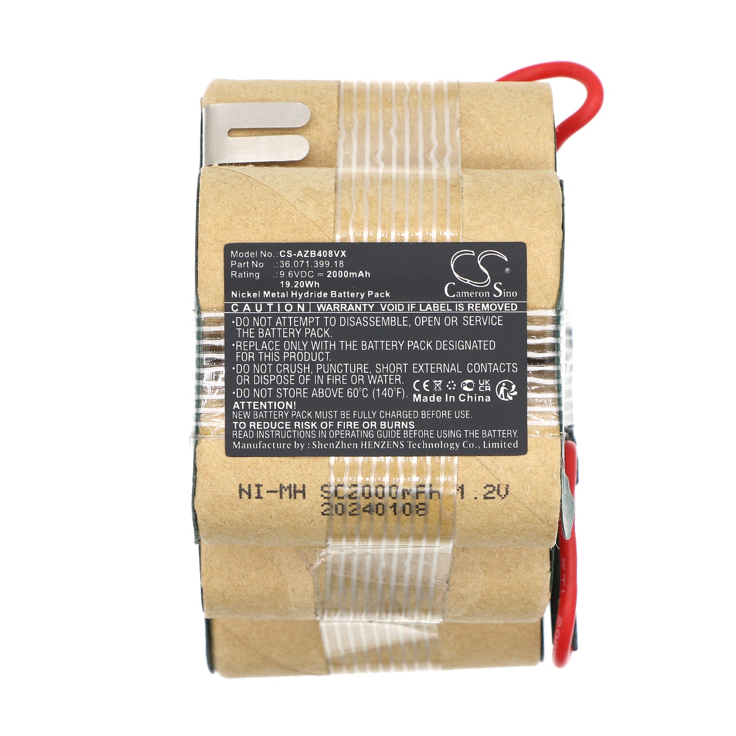 Replacement Battery for AEG AG408, ZB408, ZB4108 – 2000mAh / 19.20Wh