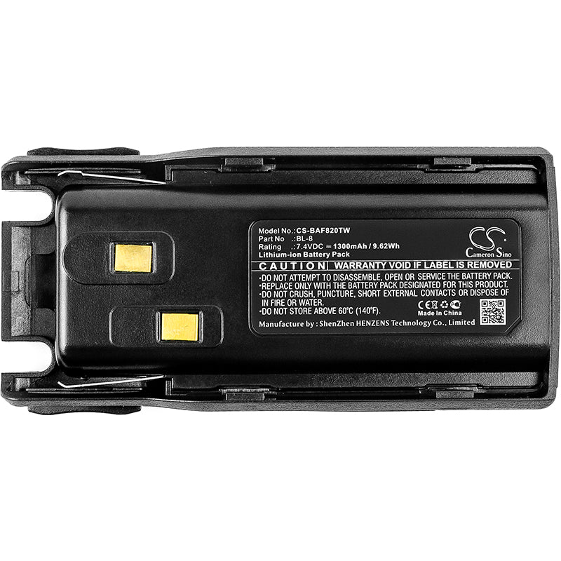 Replacement Battery for Baofeng UV-82 – Two-Way Radio – 1300mAh / 9.62Wh / 7.4V