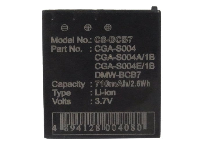 Replacement Battery for Panasonic DMC-FX2B – Camera – 710mAh / 3.7V