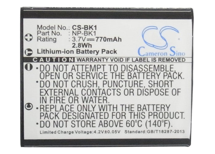 Replacement Battery for Sony 
Cyber-shot DSC-S950P – Camera – 770mAh / 3.7V