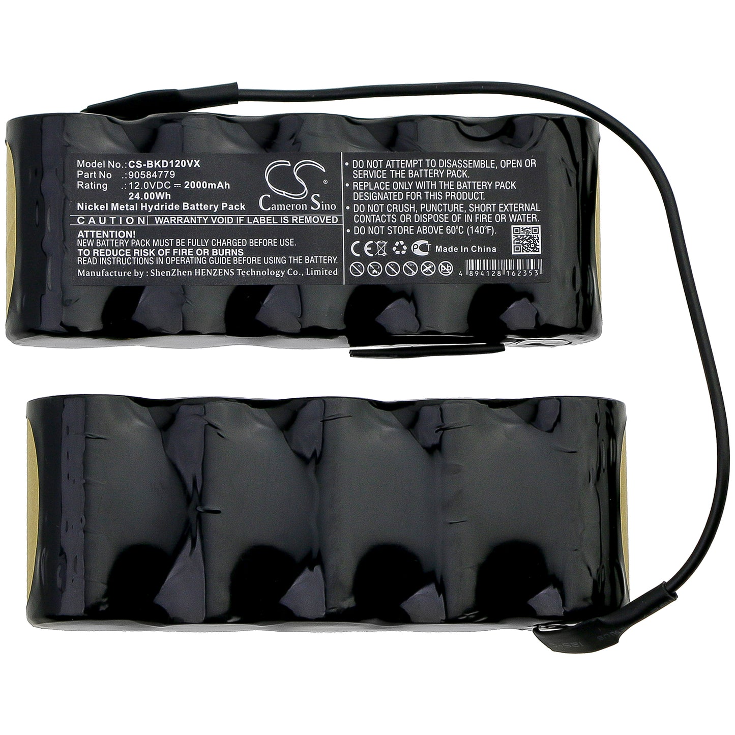 Replacement Battery for Black&Decker Dustbuster Flexi Cyclonic Acti, Flexi PD1080 H2, PD1200 H1, – 2000mAh / 24.00Wh