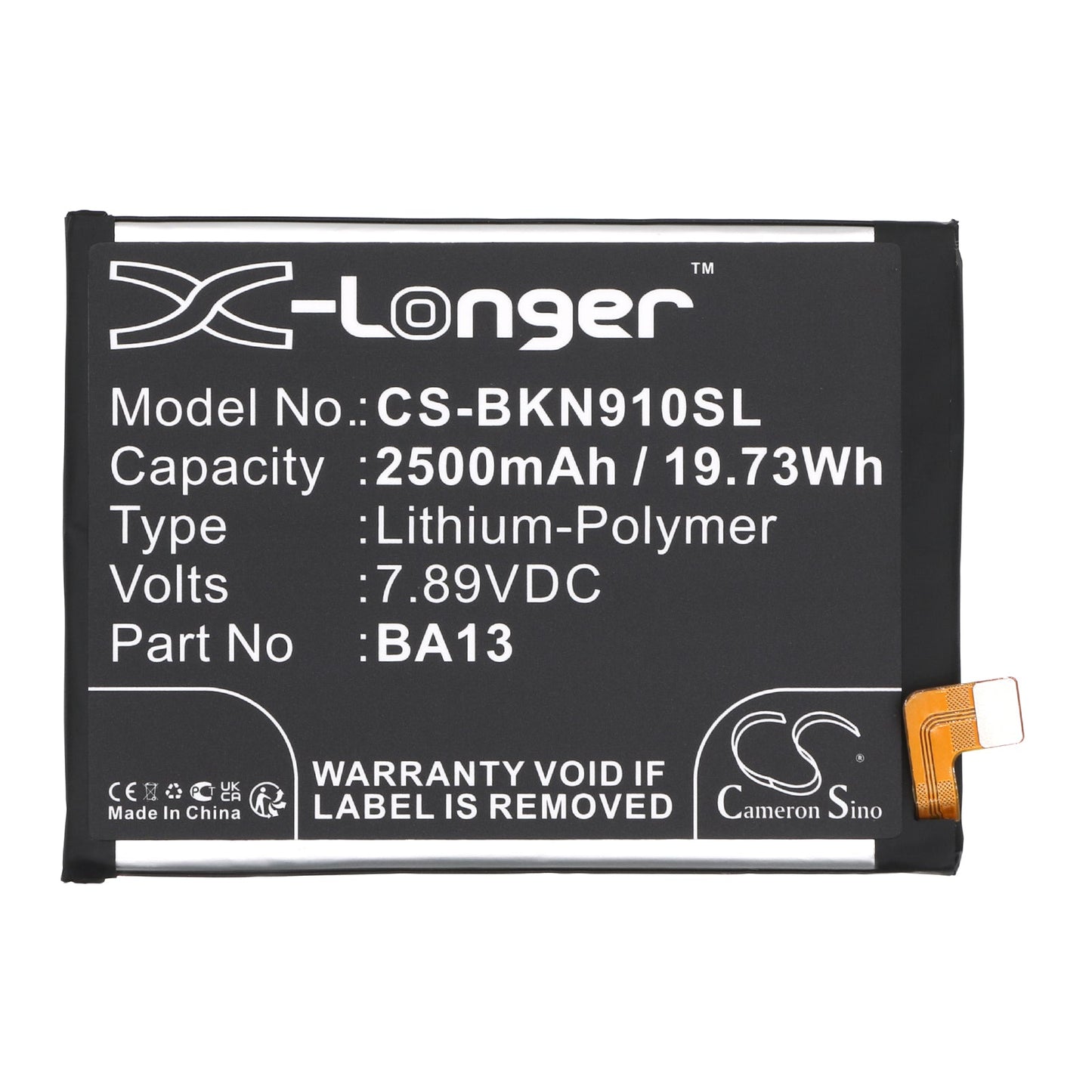 Replacement Battery for VIVO  IQOO Neo 9 pro – Mobile, SmartPhone – 2500mAh / 19.73Wh / 7.89V