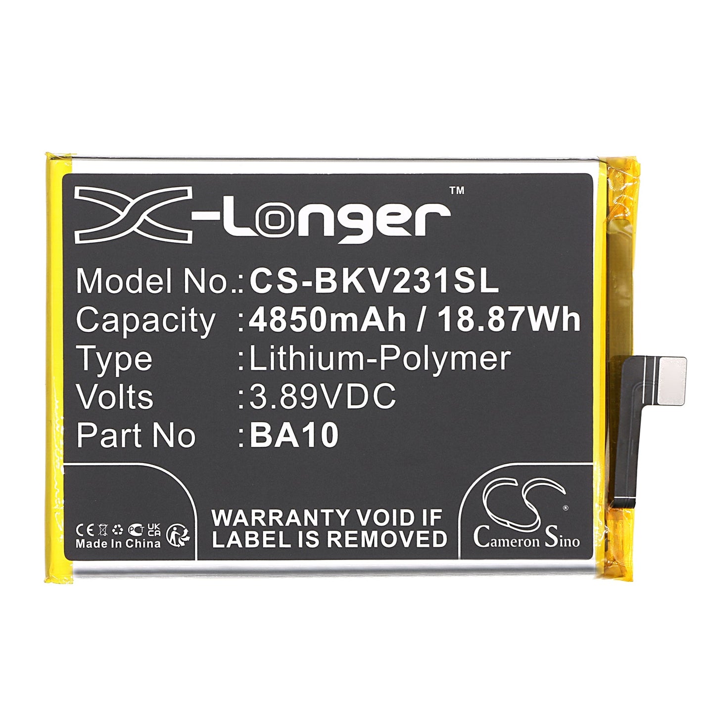 Replacement Battery for VIVO V2310 – Mobile, SmartPhone – 4850mAh / 18.87Wh / 3.89V