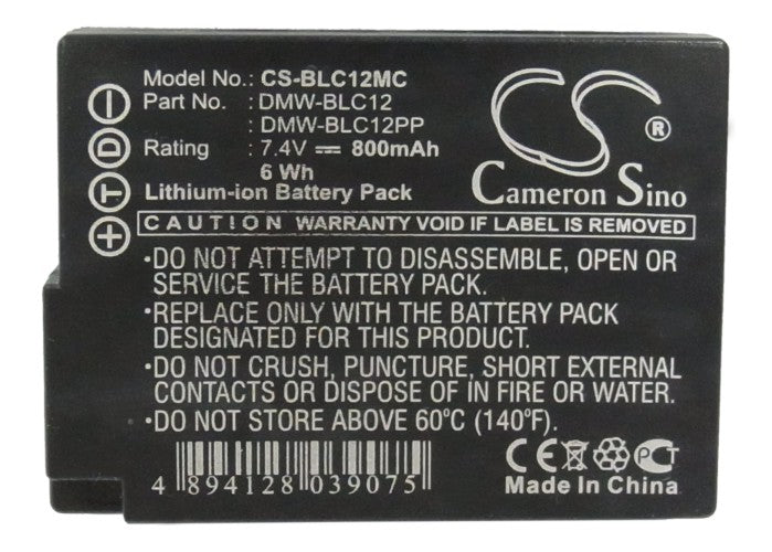 Replacement Battery for Sigma DP1Q – Camera – 800mAh / 5.92Wh / 7.4V