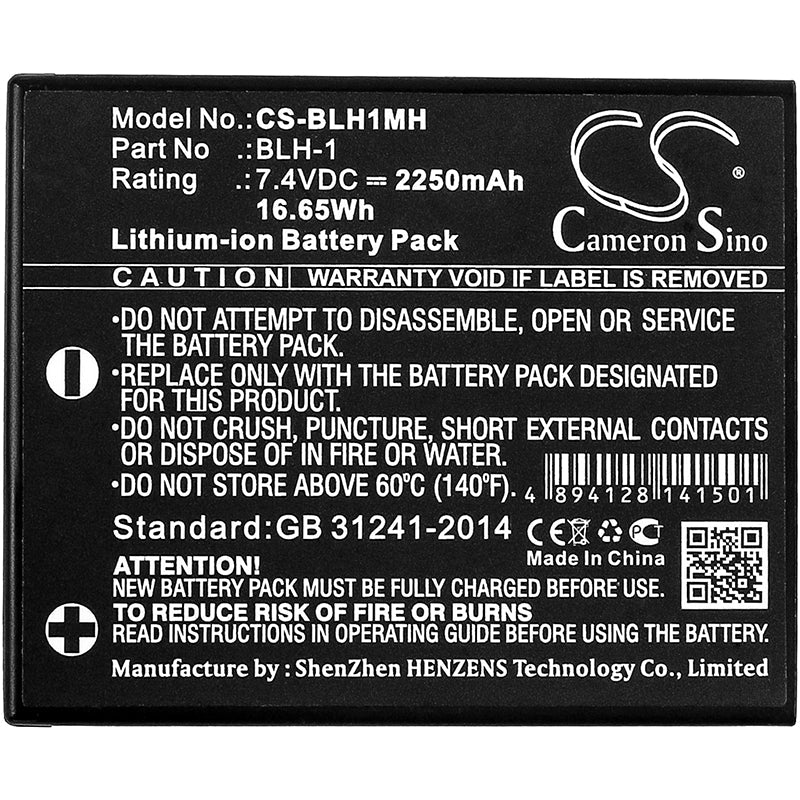 Replacement Battery for OLYMPUS E-M1 – Camera – 2250mAh / 16.65Wh / 7.4V