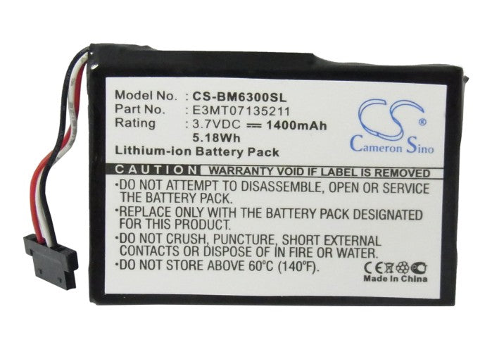 Replacement Battery for Jucon GPS-3741 – GPS, Navigator – 1400mAh / 5.18Wh / 3.7V