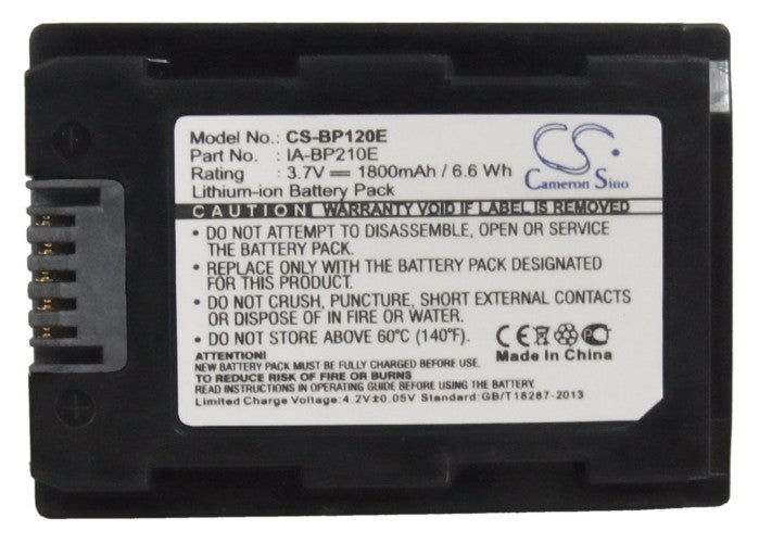 Replacement Battery for Samsung F40 – Camera – 1800mAh/6.66Wh / 3.7V