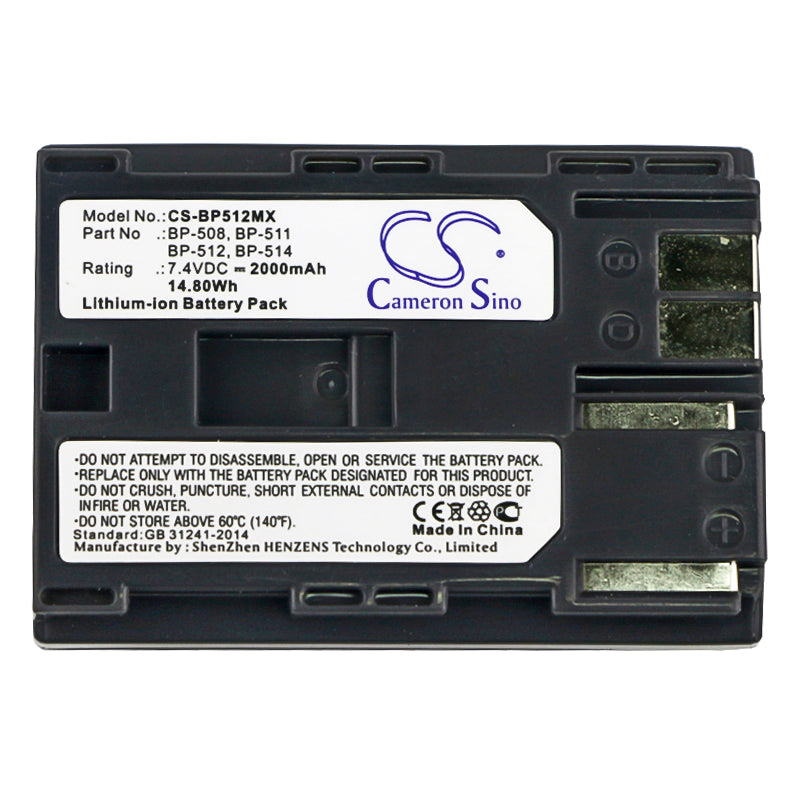 Replacement Battery for Canon DM-MV100X – Camera – 2000mAh / 14.80Wh / 7.4V