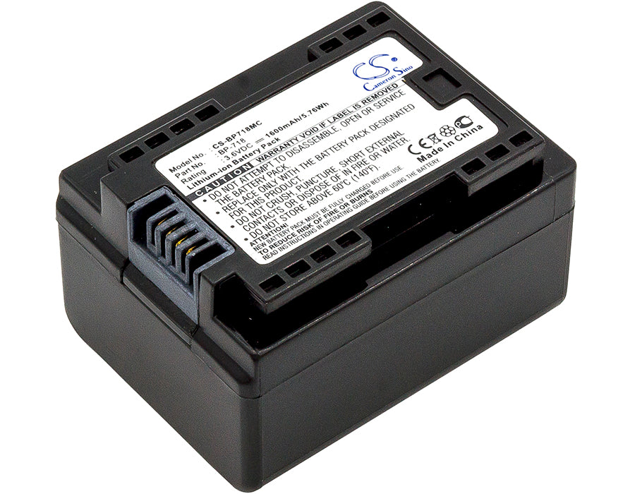 Replacement Battery for Canon IXIA HF M56 – Camera – 1600mAh / 5.76Wh / 3.6V