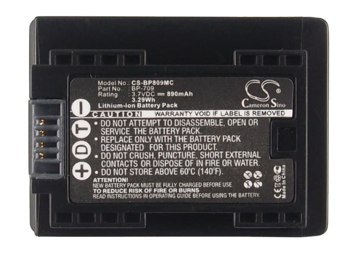 Replacement Battery for Canon HF M56 – Camera – 890mAh / 3.29Wh / 3.7V