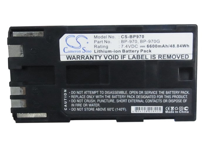 Replacement Battery for Canon C2 – Camera – 6600mAh / 7.4V