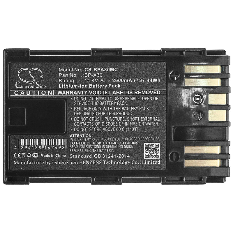 Replacement Battery for Canon CA-CP200L – Camera – 2600mAh / 37.44Wh / 14.4V