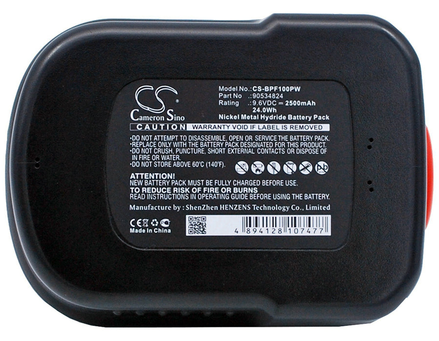 Replacement Battery for Black & Decker BD12PSK – Power Tools – 2500mAh / 24.0Wh / 9.6V