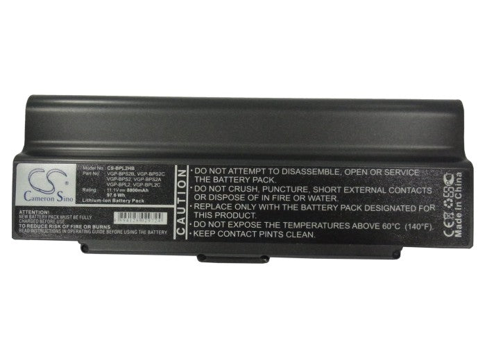 Replacement Battery for Sony Sony VAIO VGN-S52B/ S – Notebook, Laptop – 8800mAh / 11.1V