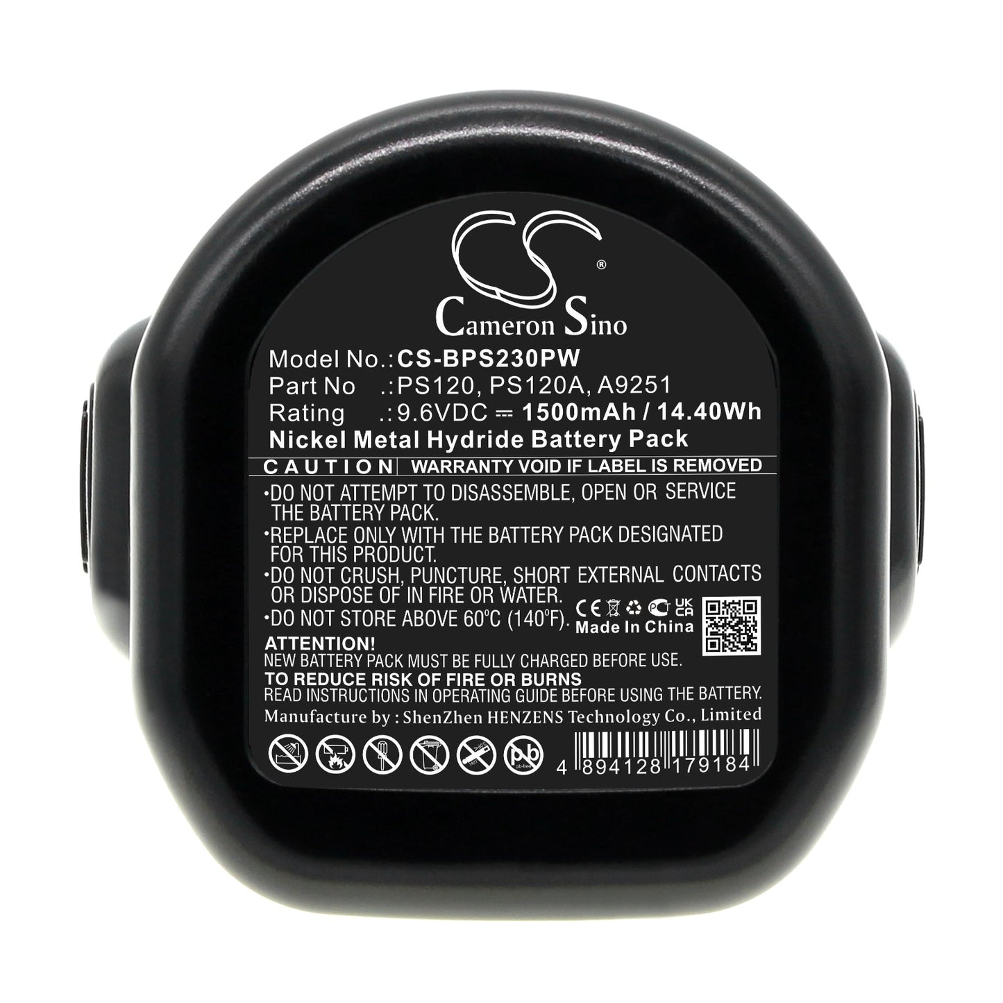 Replacement Battery for Black & Decker CD231 – Power Tools – 1500mAh / 14.40Wh / 9.6V