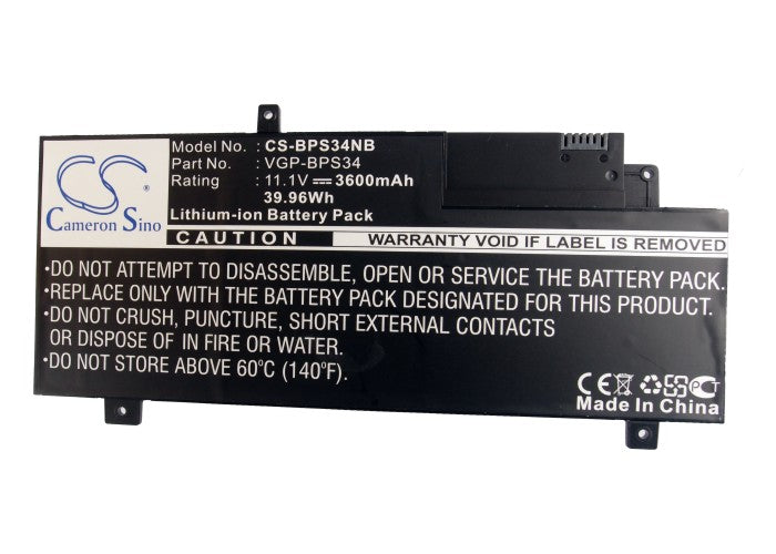 Replacement Battery for Sony F15A16 – Notebook, Laptop – 3600mAh / 39.96Wh / 11.1V