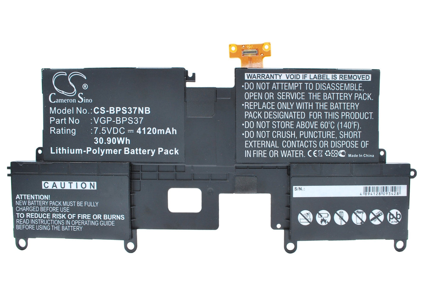 Replacement Battery for Sony SVP11214CXB – Notebook, Laptop – 4120mAh / 30.90Wh / 7.5V