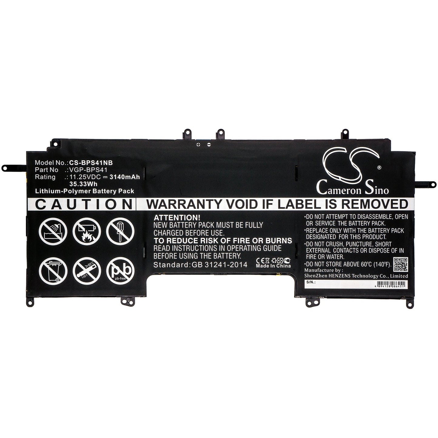 Replacement Battery for Sony SVF13N – Notebook, Laptop – 3140mAh / 35.33Wh / 11.25V