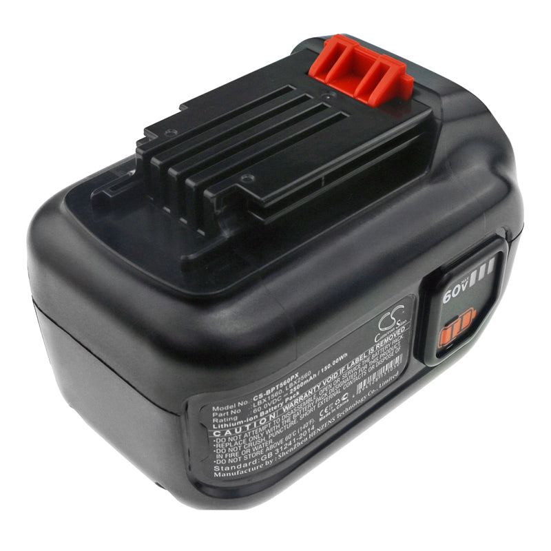 Replacement Battery for Black & Decker 60V MAX Blower 60V MAX POWERSWAP 20 Cordless , 60V MAX trimmer, – 2500mAh / 150.00Wh
