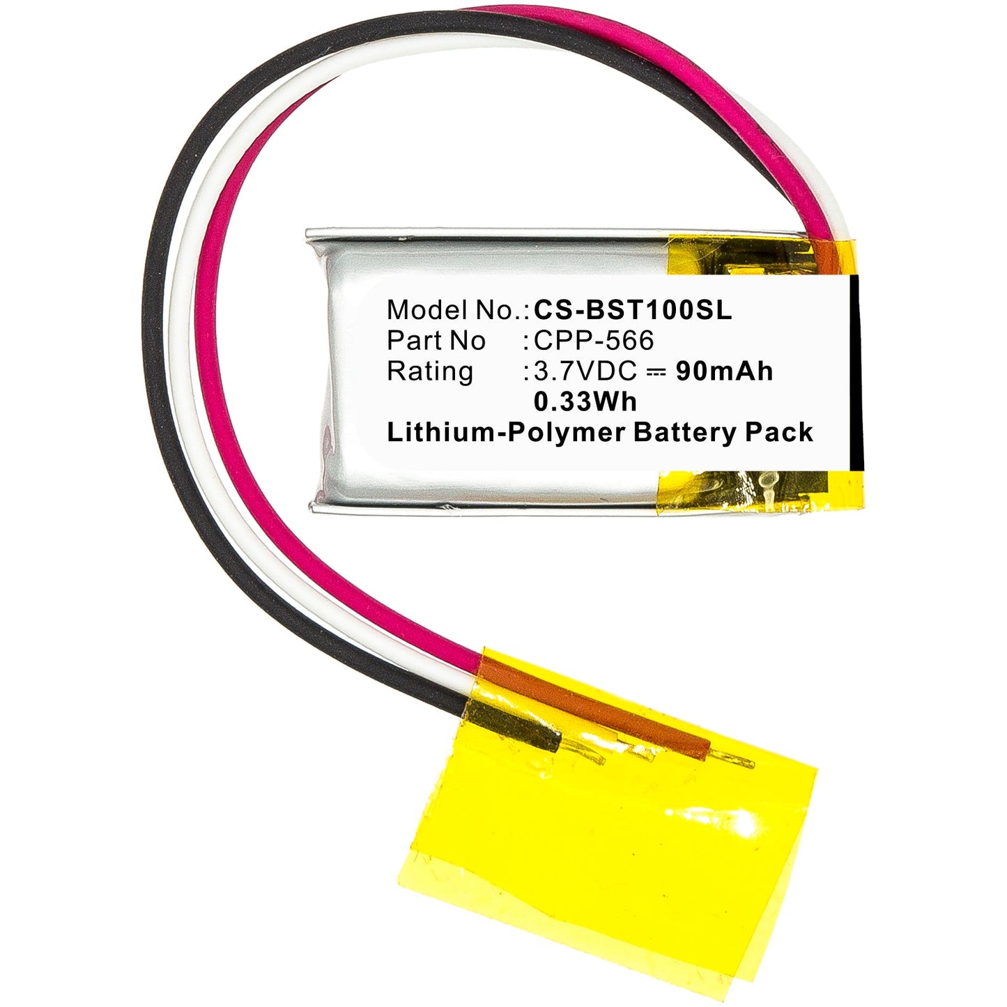 Replacement Battery for Beats PB1 – Wireless Headset – 90mAh / 0.33Wh / 3.7V