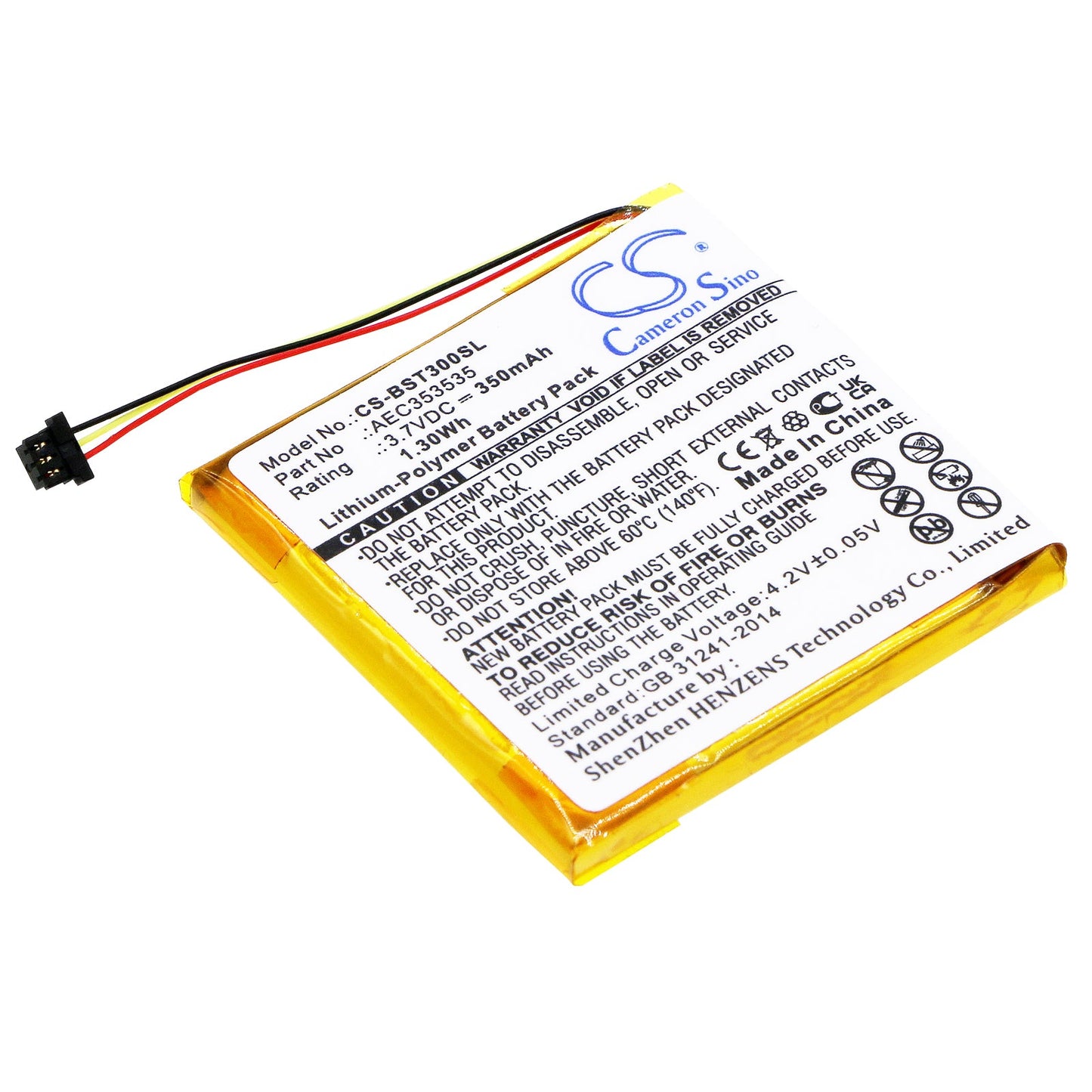 Replacement Battery for Beats Solo 2.0 – Wireless Headset – 350mAh / 1.30Wh / 3.7V
