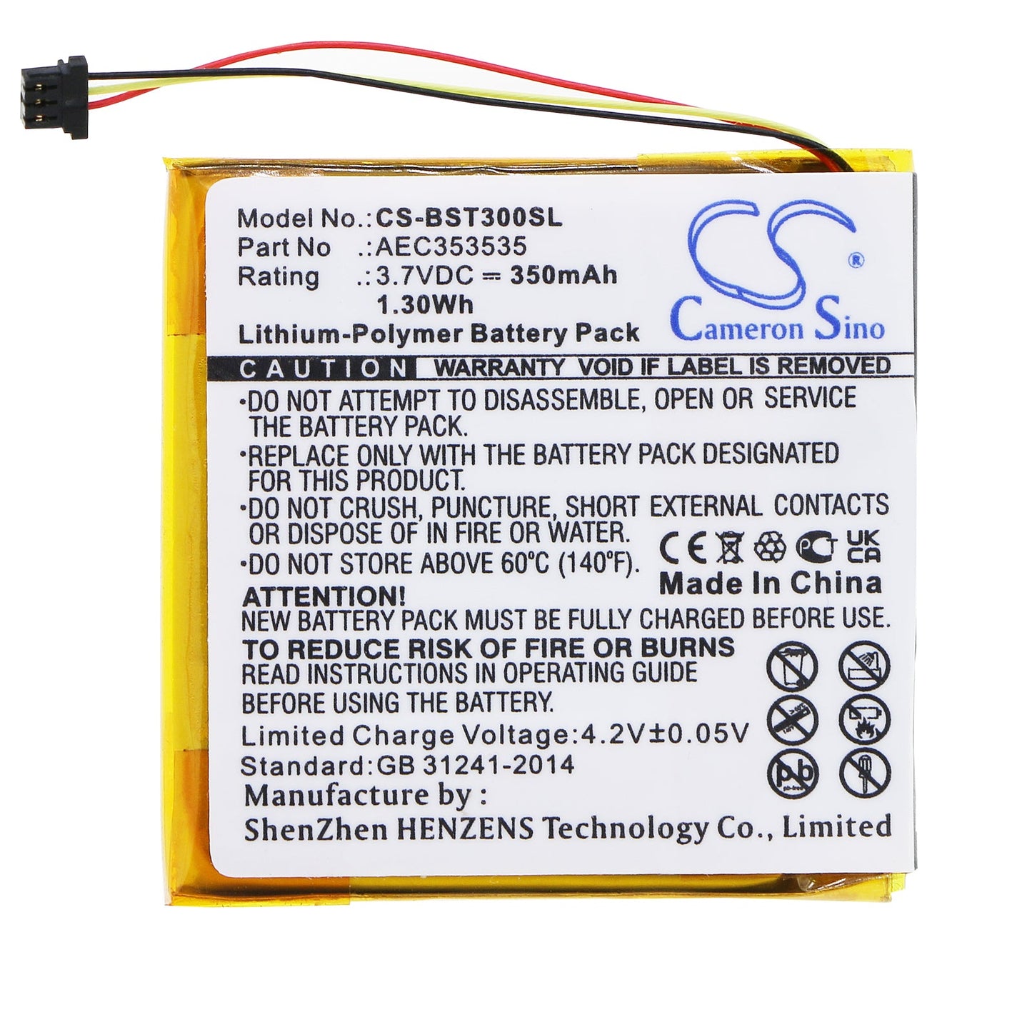 Replacement Battery for Beats Solo 2.0 – Wireless Headset – 350mAh / 1.30Wh / 3.7V