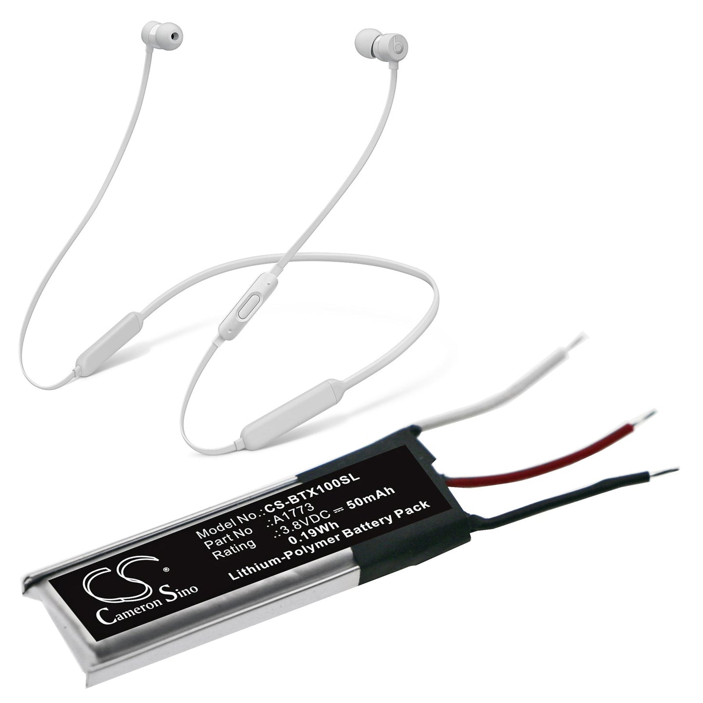Replacement Battery for Beats Beats X – Wireless Headset – 50mAh / 0.19Wh / 3.8V
