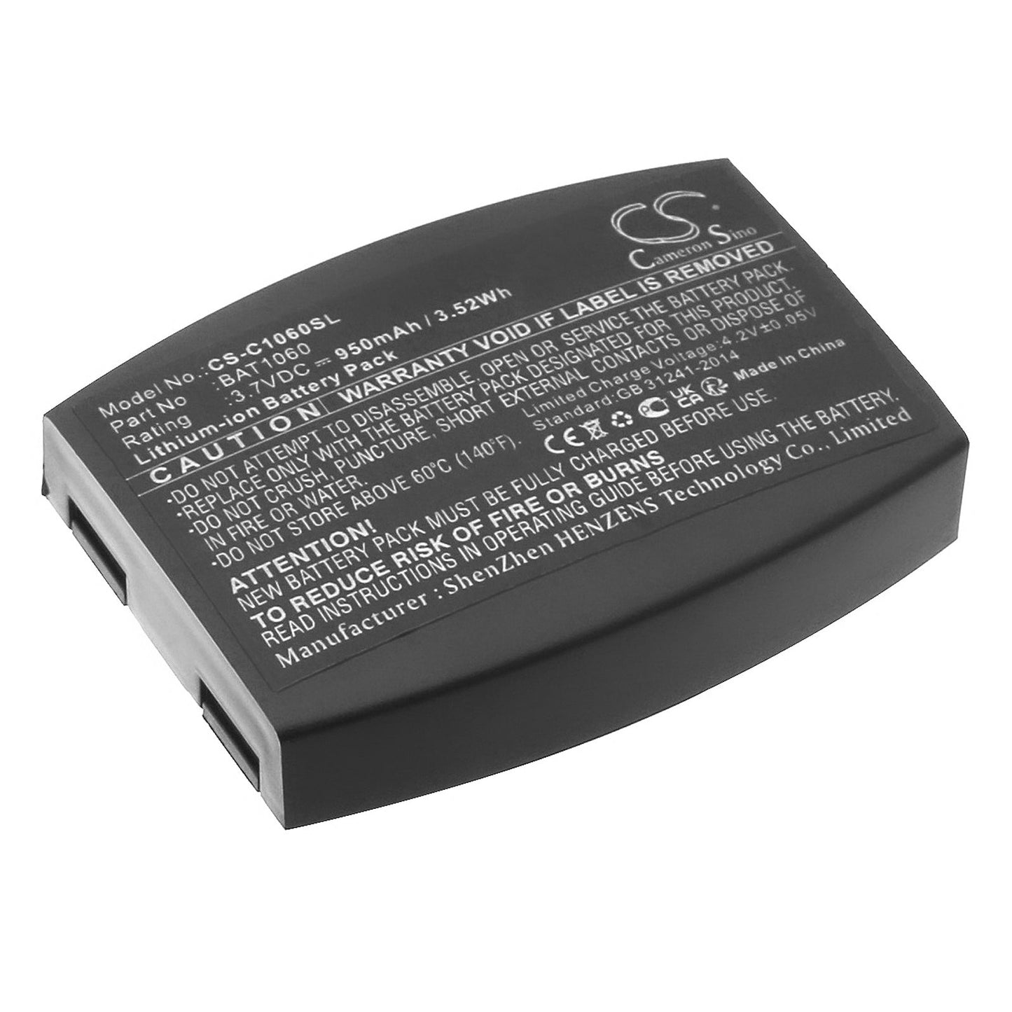 Replacement Battery for 3M C1060 – Wireless Headset – 950mAh / 3.52Wh / 3.7V