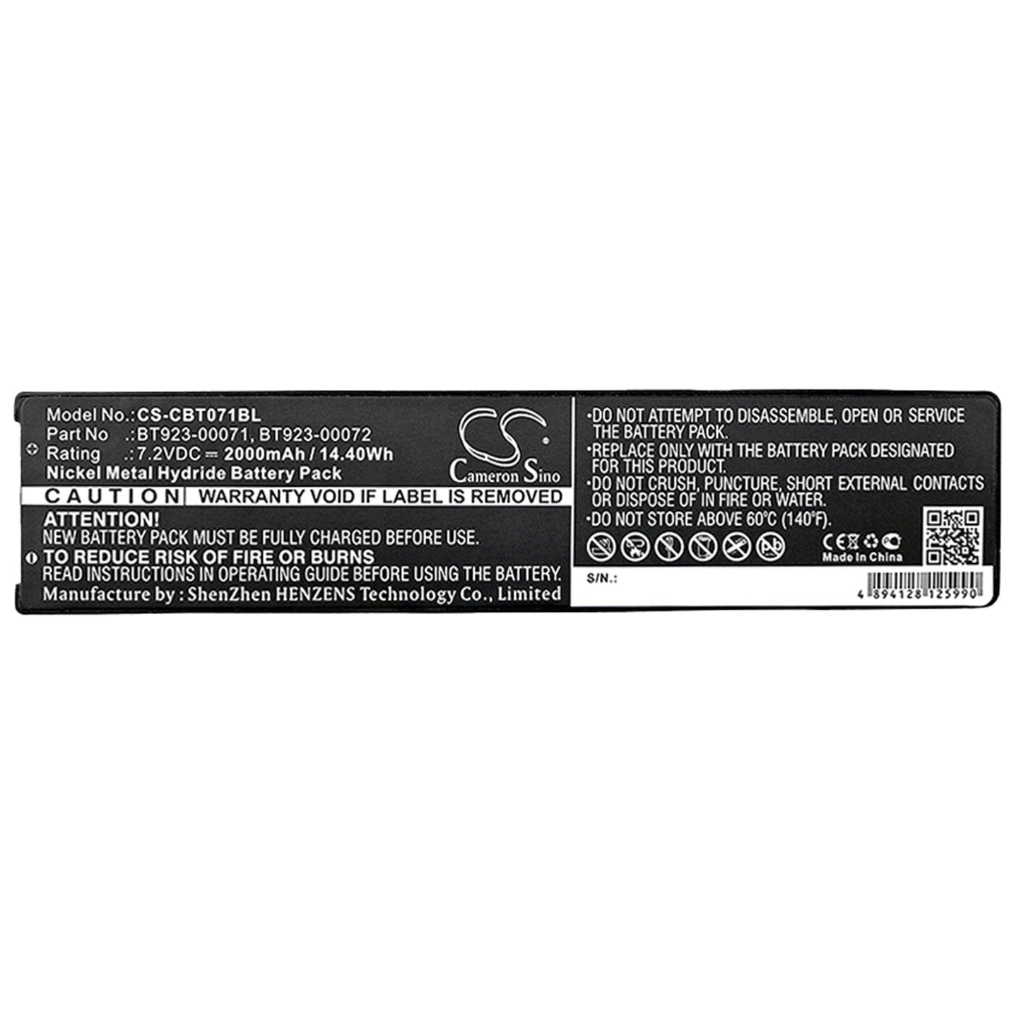 Replacement Battery for Cattron Theimeg Handy – Crane Remote Control – 2000mAh / 14.40Wh / 7.2V