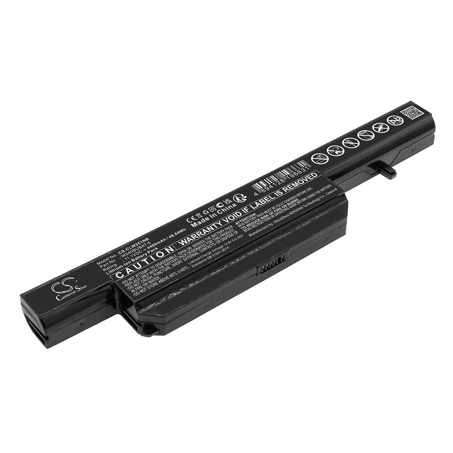 Replacement Battery for Clevo  NB320 – Notebook, Laptop – 4400mAh / 48.84Wh / 11.1V