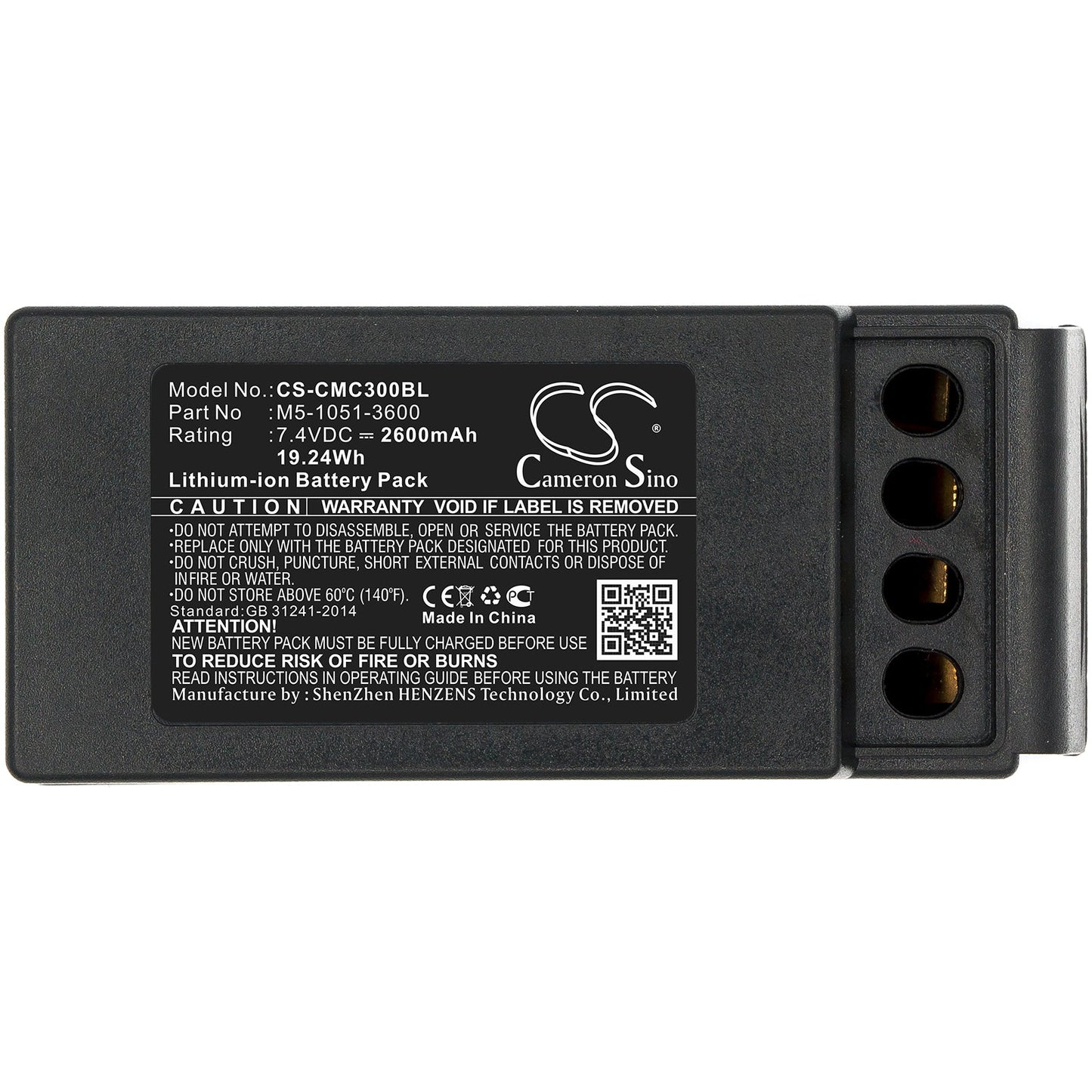 Replacement Battery for Cavotec M9-1051-3600 EX – Crane Remote Control – 2600mAh / 19.24Wh / 7.4V
