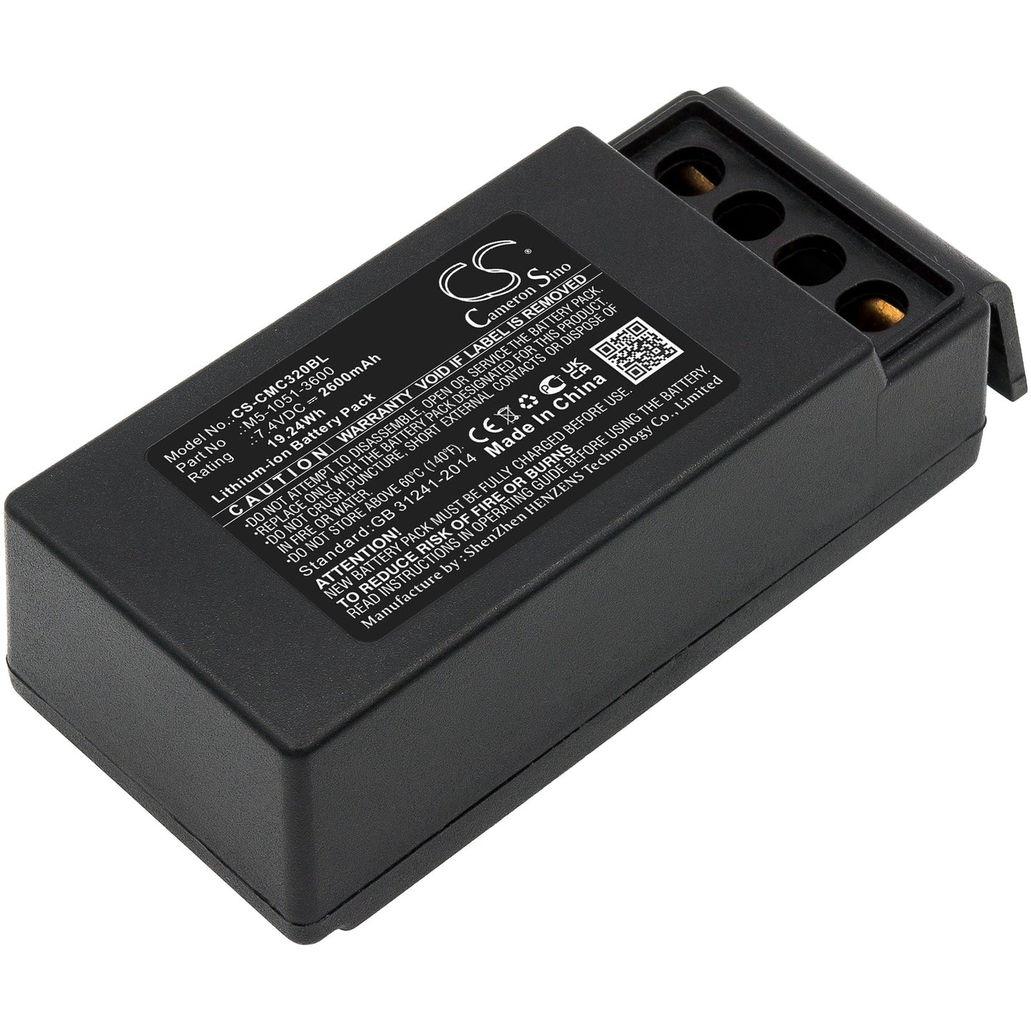 Replacement Battery for Cavotec M9-1051-3600 EX – Crane Remote Control – 2600mAh / 19.24Wh / 7.4V