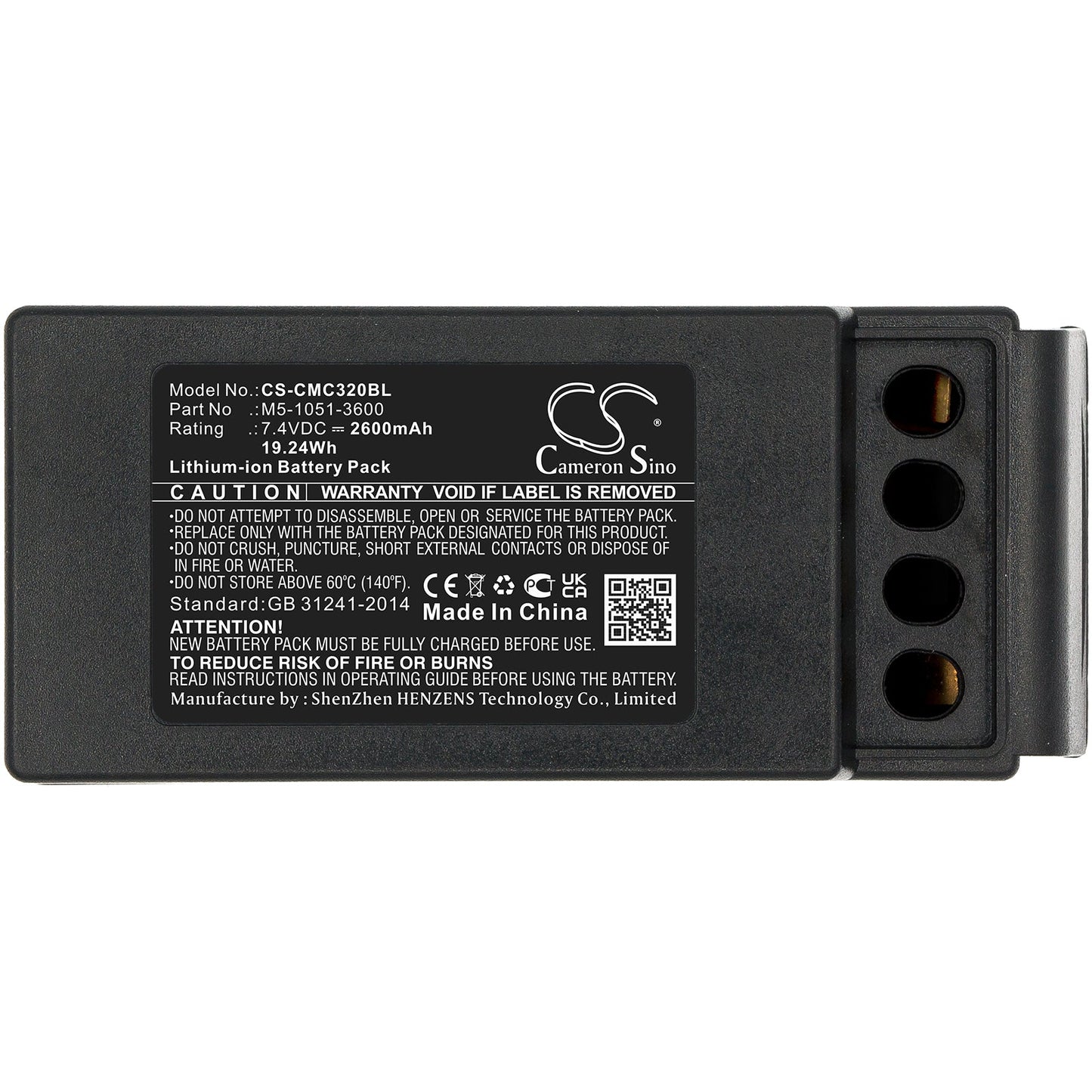 Replacement Battery for Cavotec M9-1051-3600 EX – Crane Remote Control – 2600mAh / 19.24Wh / 7.4V