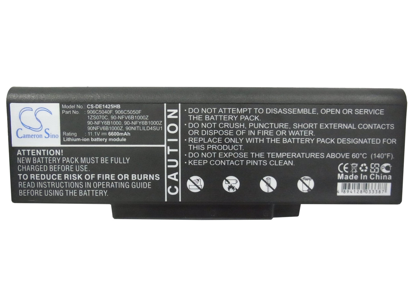 Replacement Battery for DELL  Inspiron 1425 – Notebook, Laptop – 6600mAh / 11.1V