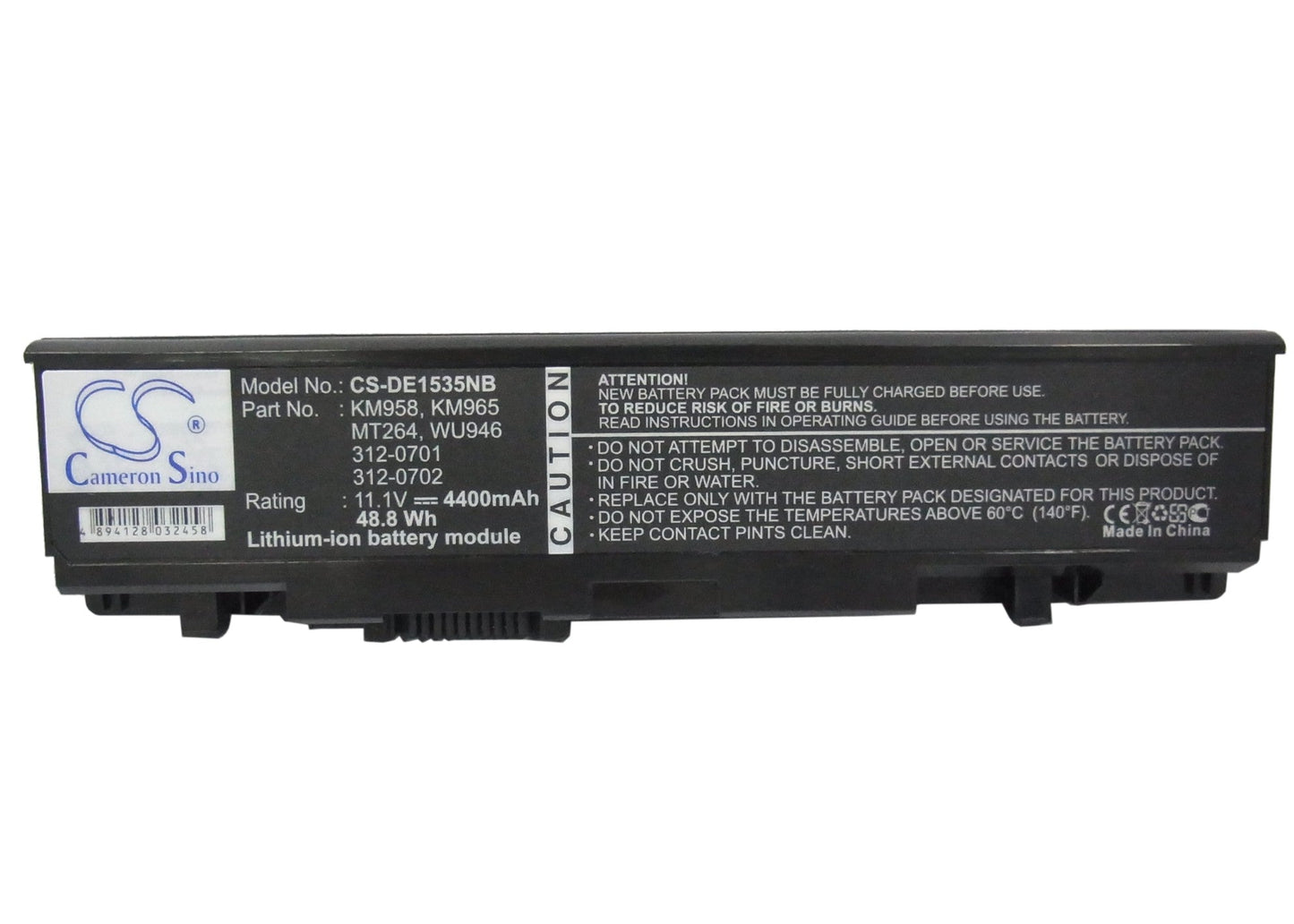 Replacement Battery for DELL Studio 1535 – Notebook, Laptop – 4400mAh / 50.16Wh / 11.4V
