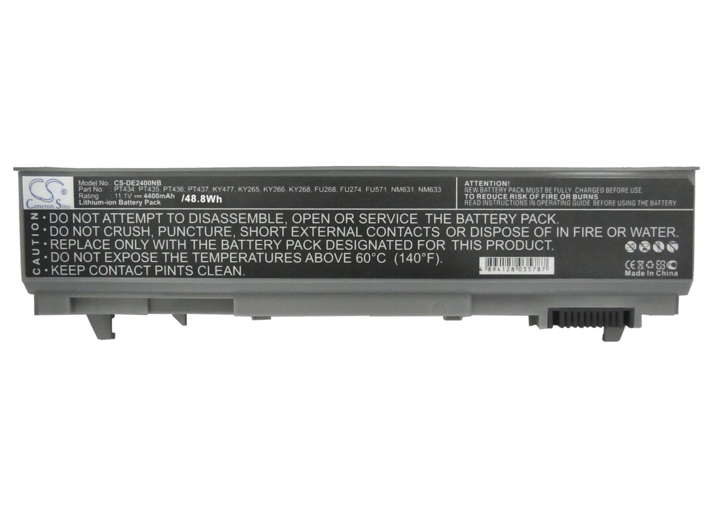 Replacement Battery for DELL Latitude 6400 ATG – Notebook, Laptop – 4400mAh / 48.84Wh / 11.1V