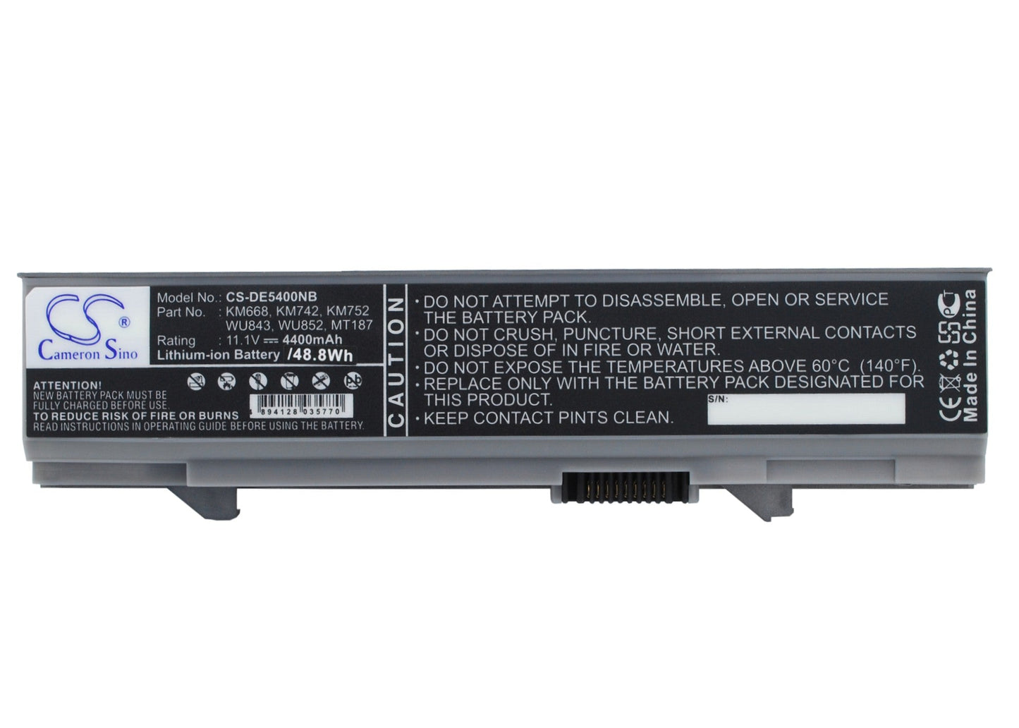 Replacement Battery for DELL Latitude E5400 – Notebook, Laptop – 4400mAh / 48.84Wh / 11.1V