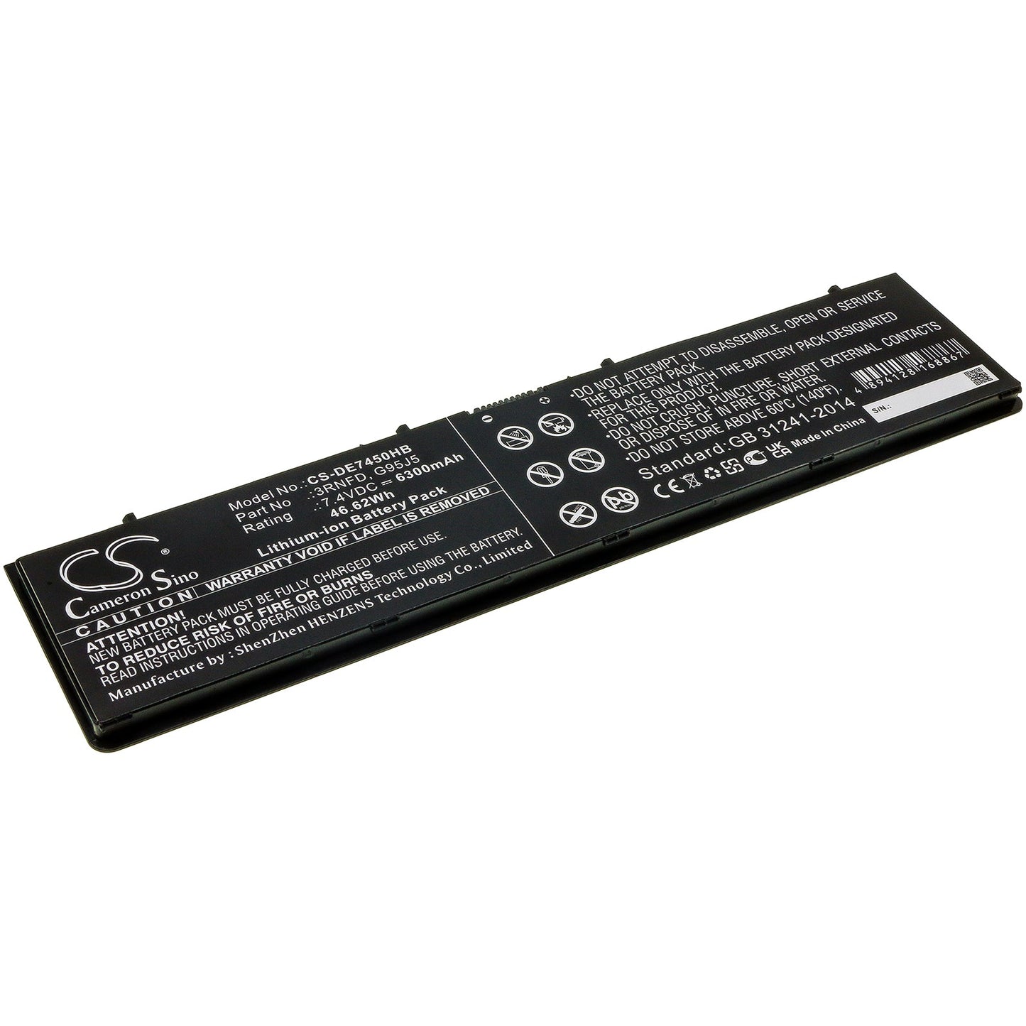 Replacement Battery for DELL Latitude E7250 – Notebook, Laptop – 6300mAh / 46.62Wh / 7.4V