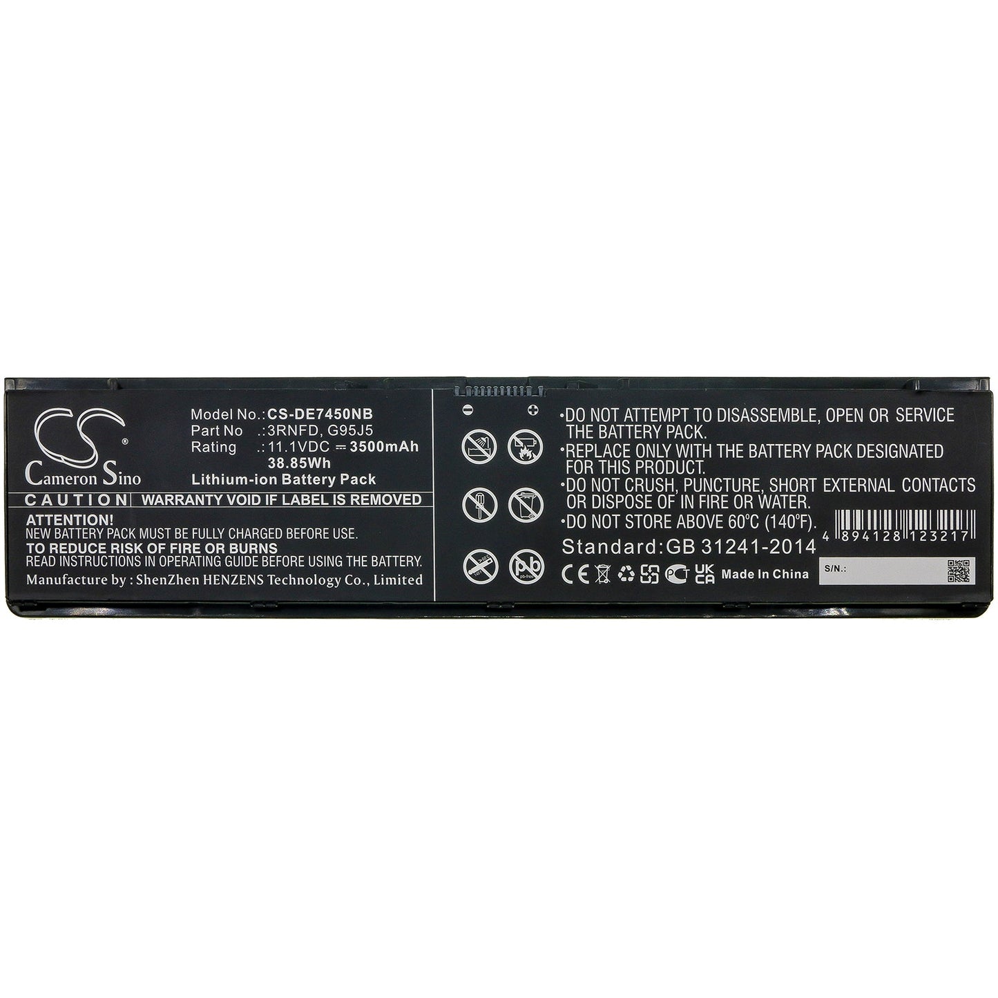 Replacement Battery for DELL Latitude 14 7000 – Notebook, Laptop – 3500mAh / 38.85Wh / 11.1V