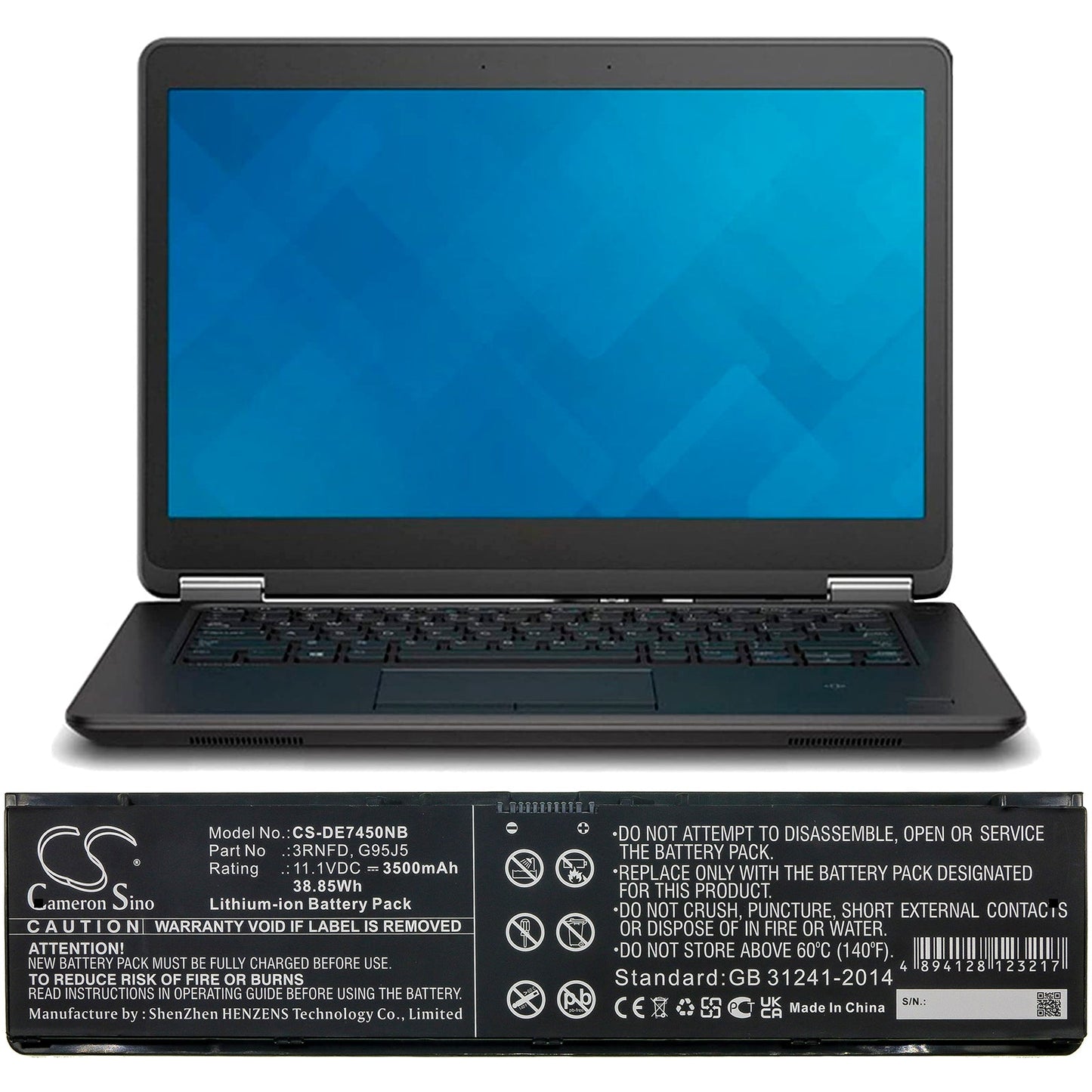 Replacement Battery for DELL Latitude 14 7000 – Notebook, Laptop – 3500mAh / 38.85Wh / 11.1V