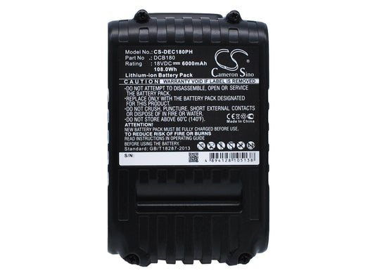 Replacement Battery for DeWalt  120V MAX – Power Tools – 6000mAh / 108.00Wh / 18.0V