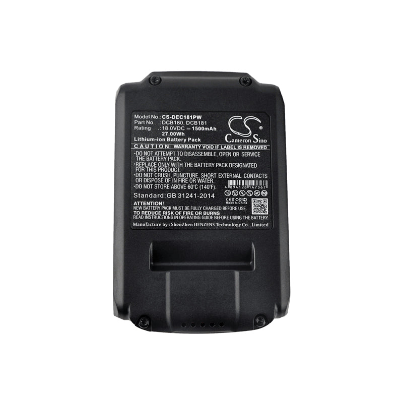 Replacement Battery for DeWalt  120V MAX – Power Tools – 1500mAh / 27.00Wh / 18.0V