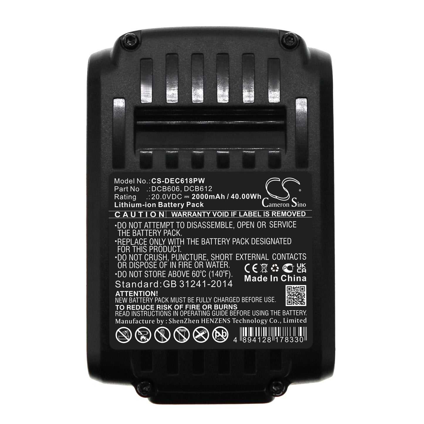 Replacement Battery for DeWalt  120V MAX – Power Tools – 2000mAh / 40.00Wh / 20.0V